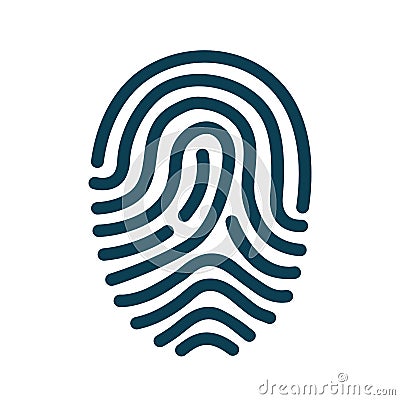 Fingerprint scanning icon - vector Stock Photo